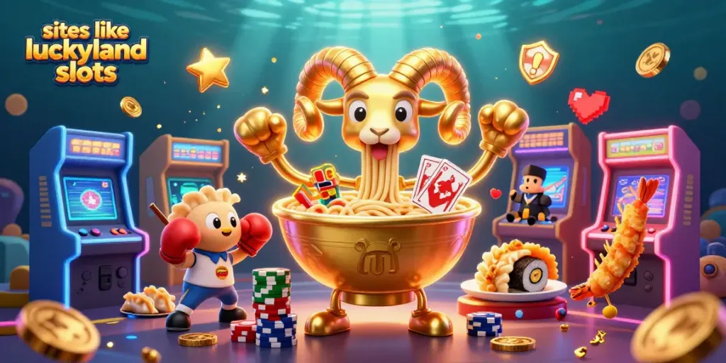 Engage with exciting gameplay at sites like luckyland slots in this vibrant 3D casino illustration.
