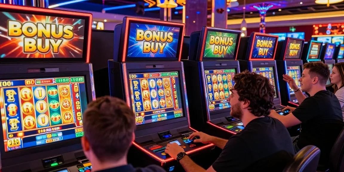 Engaged players enjoying Bonus Buy slots at chagency.co.uk casinos in a vibrant gaming atmosphere.