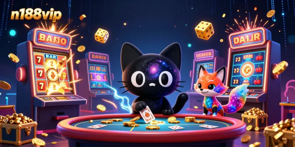 Experience the thrilling n188vip casino atmosphere with powerful gaming elements and vibrant character interactions.