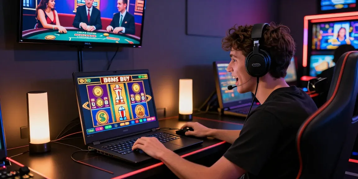 Experience the excitement of Bonus Buy slots at https://palacetrust.org.uk/ as a player wins big on an interactive gaming setup.