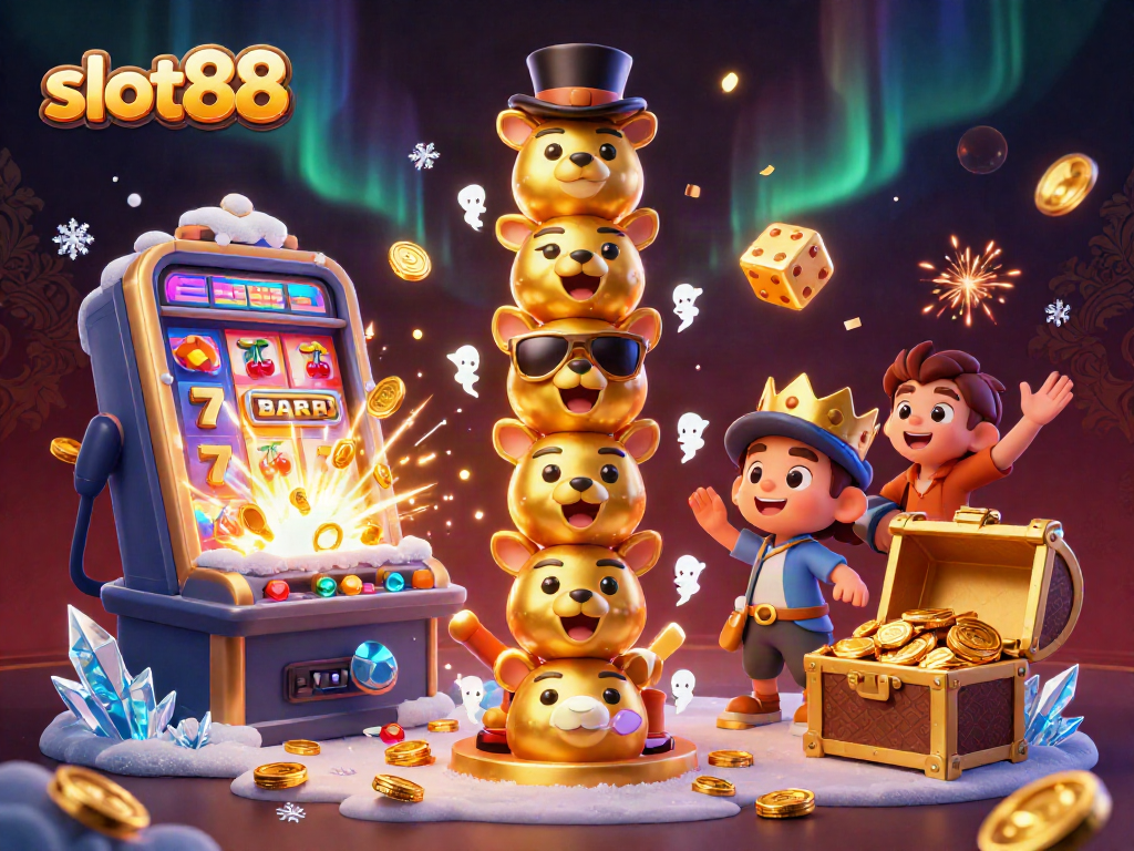 Experience the excitement of slot88 with a colorful jackpot explosion and vibrant casino elements