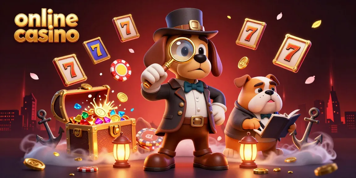 Explore the vibrant world of online casino gaming with a detective theme scene filled with characters and treasures.