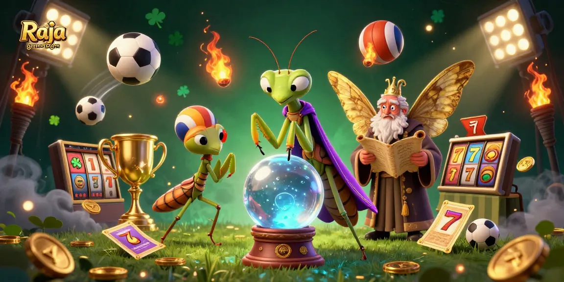 Experience Raja game login with this vibrant 3D illustration showcasing gambling excitement and dynamic game elements.