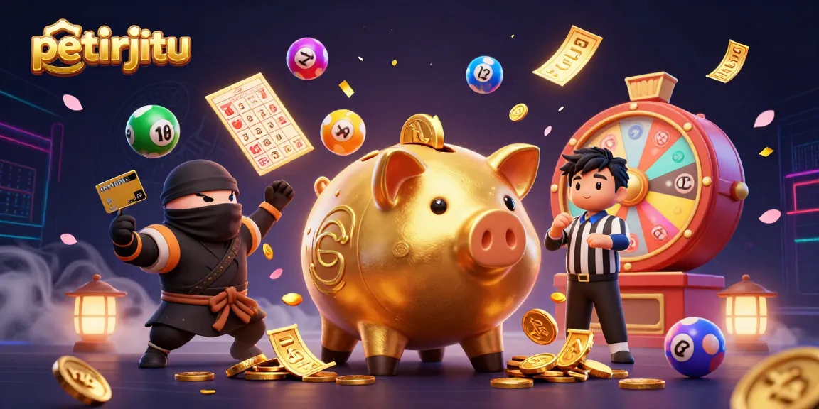 Petirjitu menampilkan kemenangan besar dalam permainan lotere dan bingo dengan karakter unik.