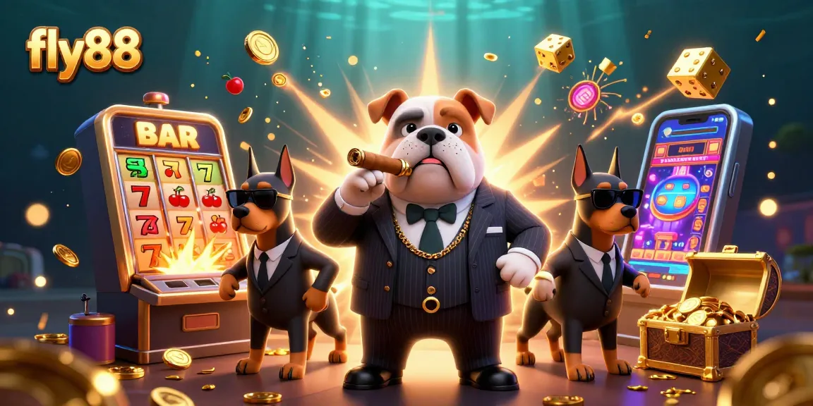 Experience exciting wins at fly88 with a dynamic 3D casino scene packed with games and vibrant elements.