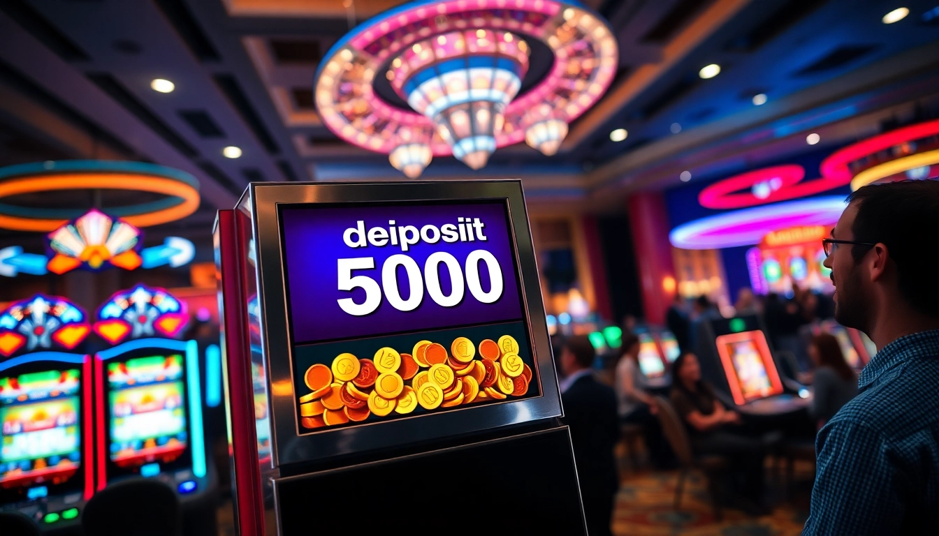 Menangkan Slot deposit 5000 di mesin slot dengan ramai pemain di kasino.