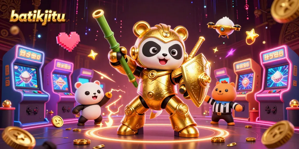 Bermain di batikjitu dengan robot panda berteknologi tinggi dan suasana kasino yang meriah.