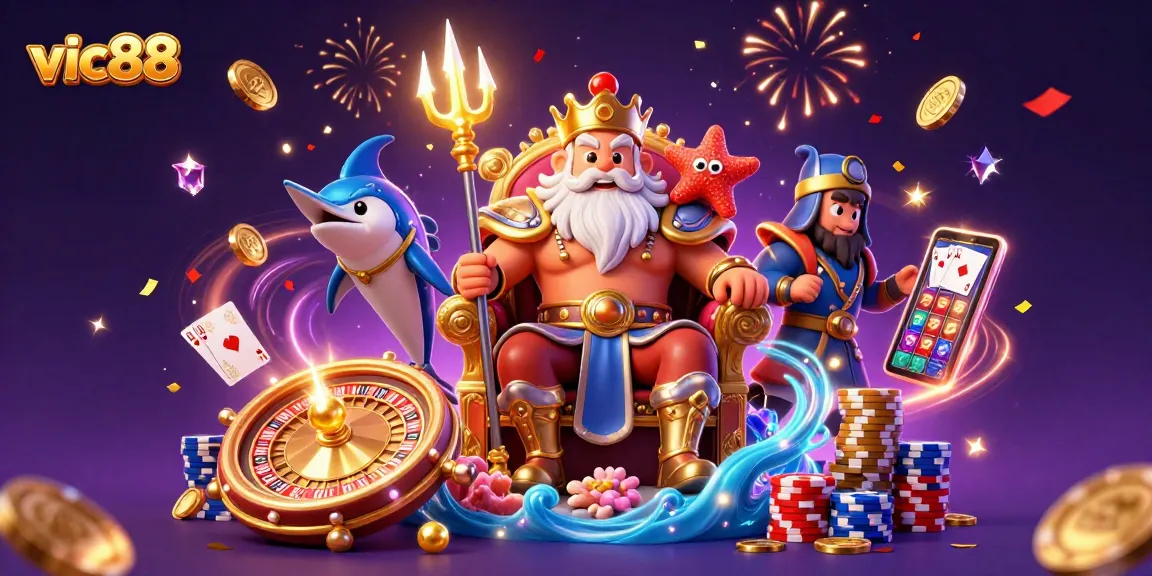 Spin and win at vic88 casino with vibrant 3D characters and dynamic gambling elements!