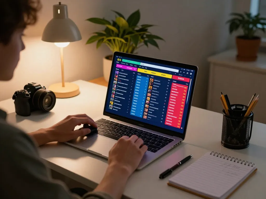3win user engaging in sports betting strategy on laptop in cozy home office.