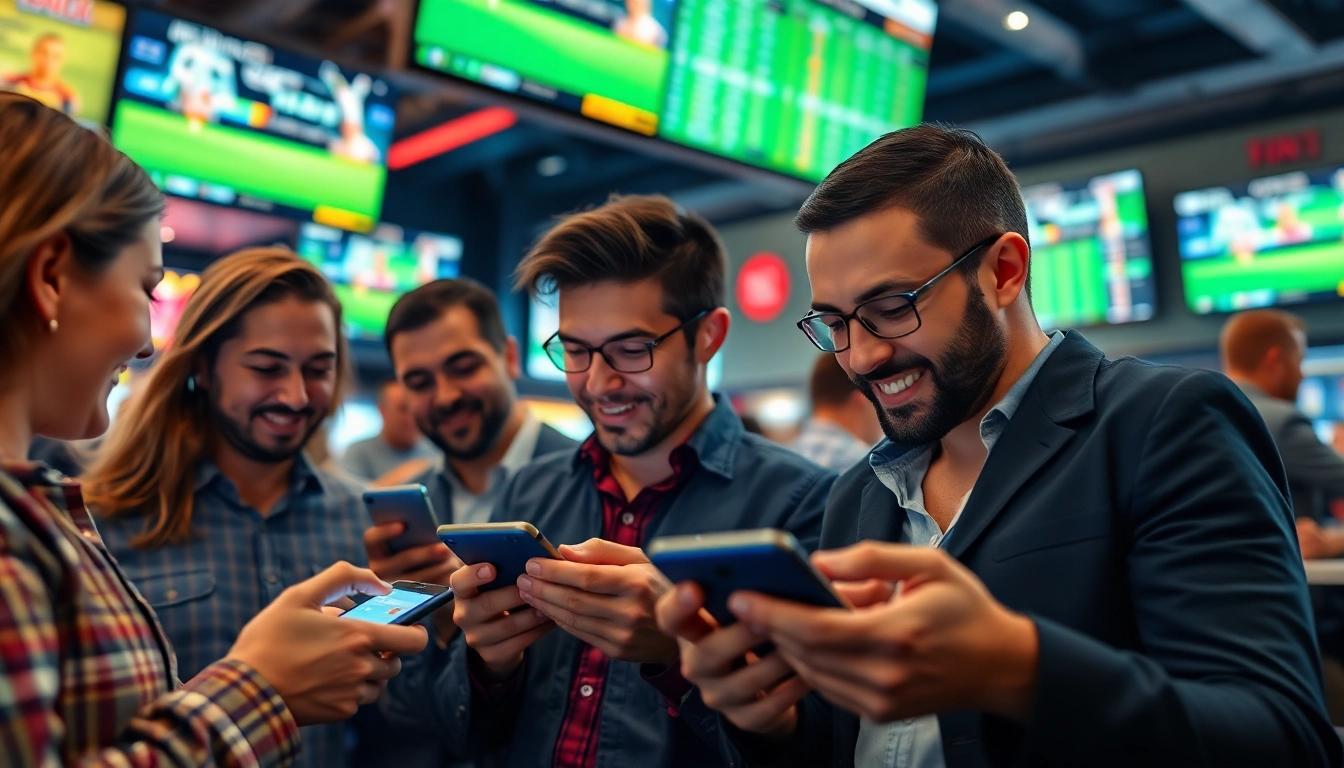 Engaged bettors participating in online Betting action at a vibrant digital sportsbook.