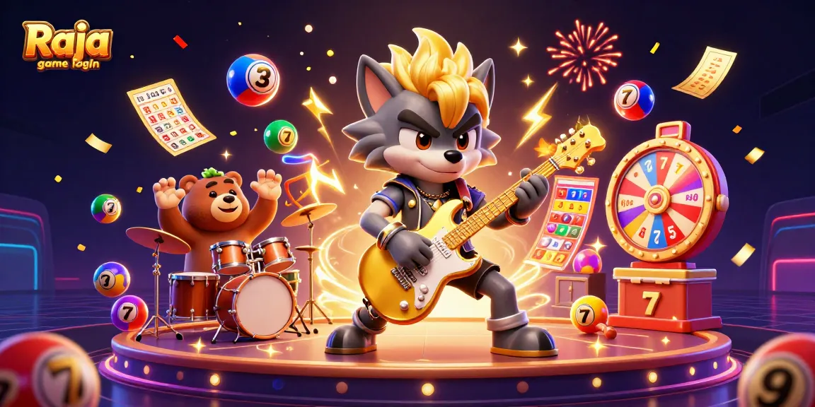 Experience Raja game login excitement with vibrant casino elements and dynamic characters.