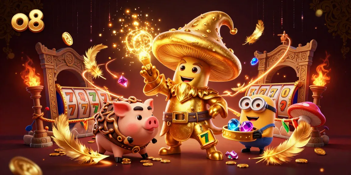 Engage in thrilling action at o 8 with a golden wizard and treasure-filled adventure.