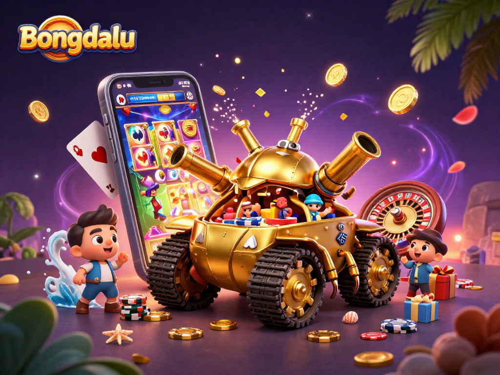 Bongdalu offers exciting casino adventures featuring a golden beetle tank revealing a miniature casino