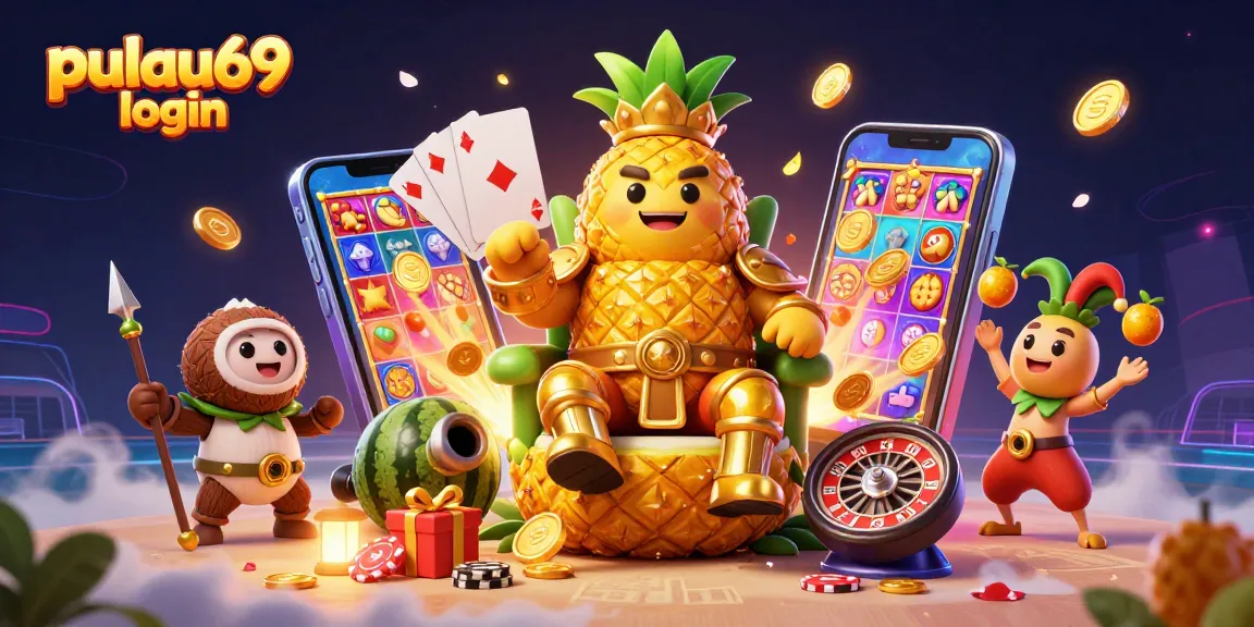 Engage with pulau69 login for exciting casino action in this vibrant 3D scene.