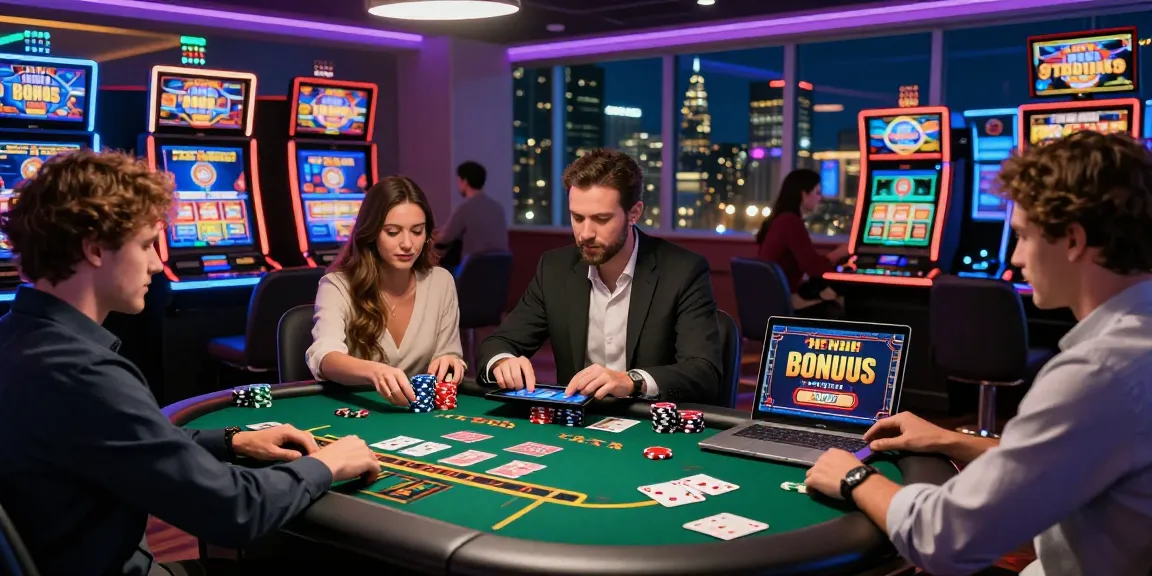 Best online casinos scene with players enjoying diverse games in a vibrant casino environment.