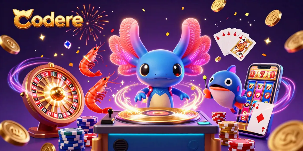 Codere engages players with vibrant casino elements and cartoon characters in a lively 3D scene.