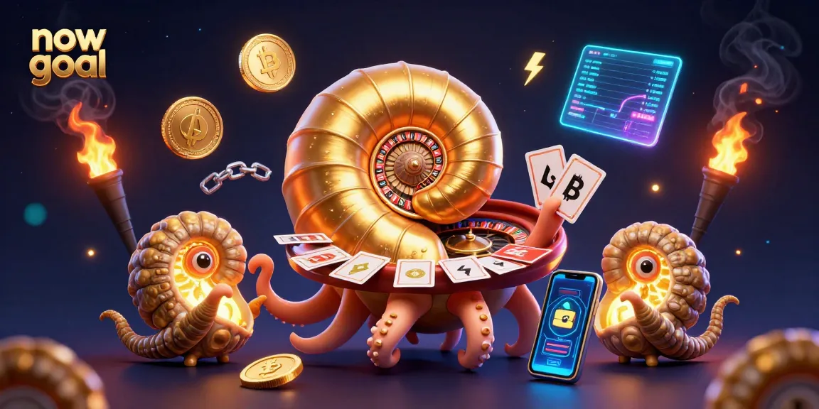 Engage with now goal as the nautilus spins the roulette wheel amidst glowing crypto coins.
