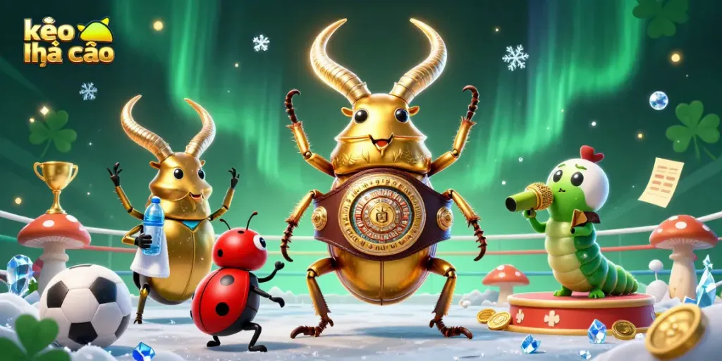 Bettors engage in kèo nhà cái strategies with a dynamic sports betting scene featuring vibrant characters.