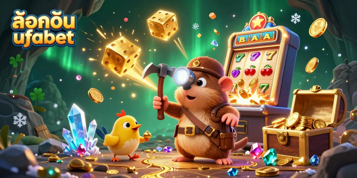 Spin the reels for fortune with ล็อคอิน ufabet, where treasures await in a vibrant casino scene.