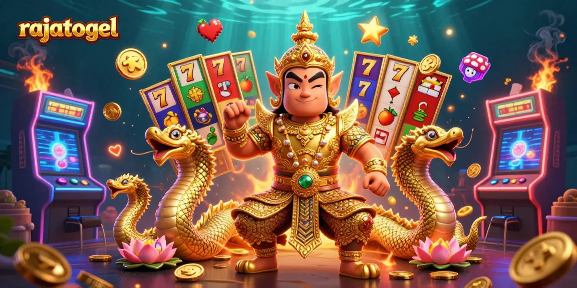 Play and win with rajatogel: a vibrant, engaging slot game illustration featuring dynamic elements.