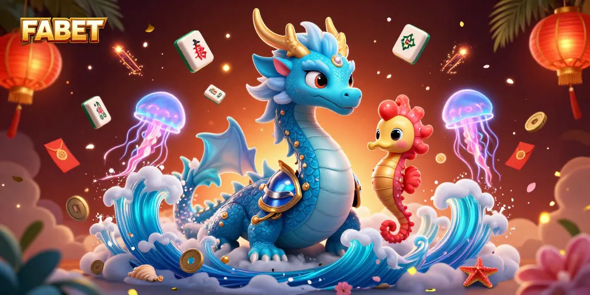 Experience the thrill of winning with FABET's vibrant gaming universe, featuring unique dragon and seahorse characters.
