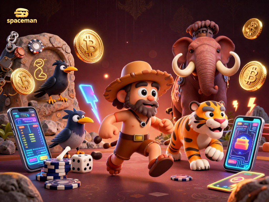 Engage with the spaceman theme in a prehistoric casino, featuring unique characters and crypto elements.