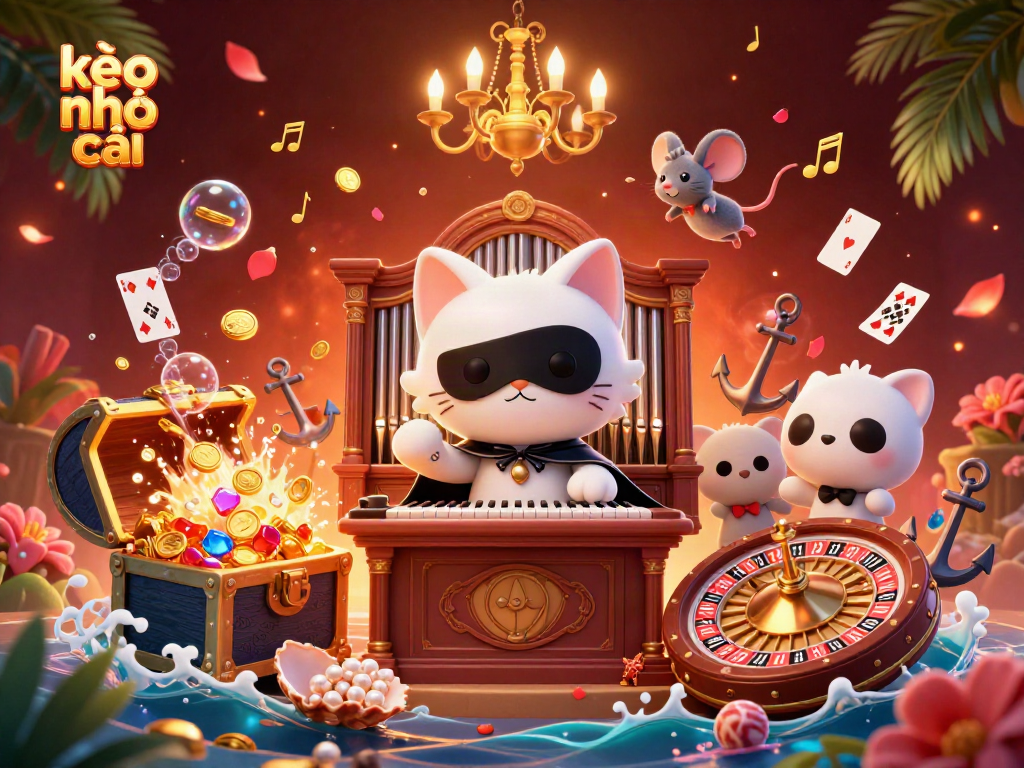 Engage in kèo nhà cái with an enchanting casino scene showcasing lively characters and dynamic gaming elements.