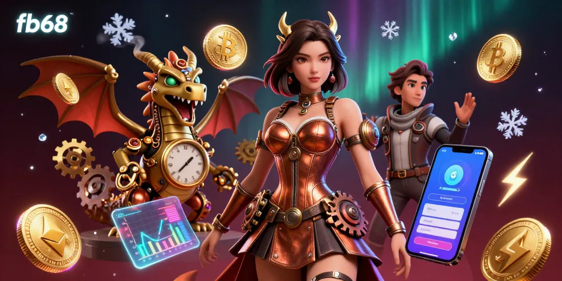 Play exciting games at fb68 with vibrant casino-themed elements and colorful digital effects.