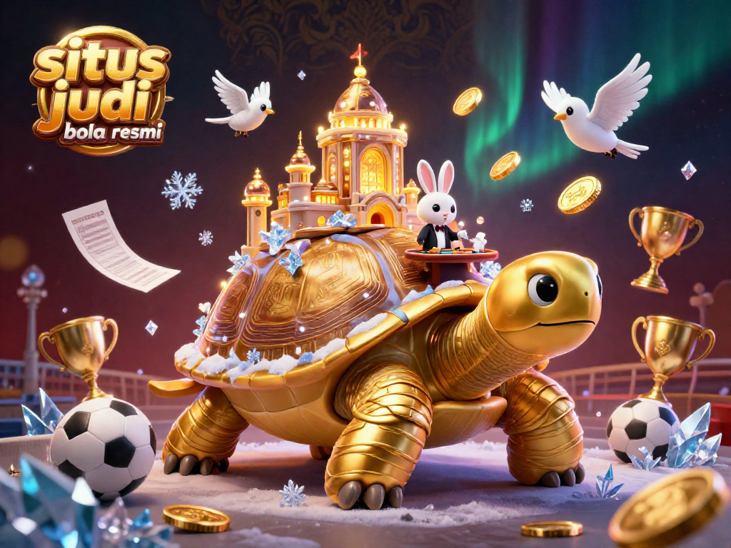 Experience thrilling sports betting adventures with situs judi bola resmi's vibrant 3D casino illustration.
