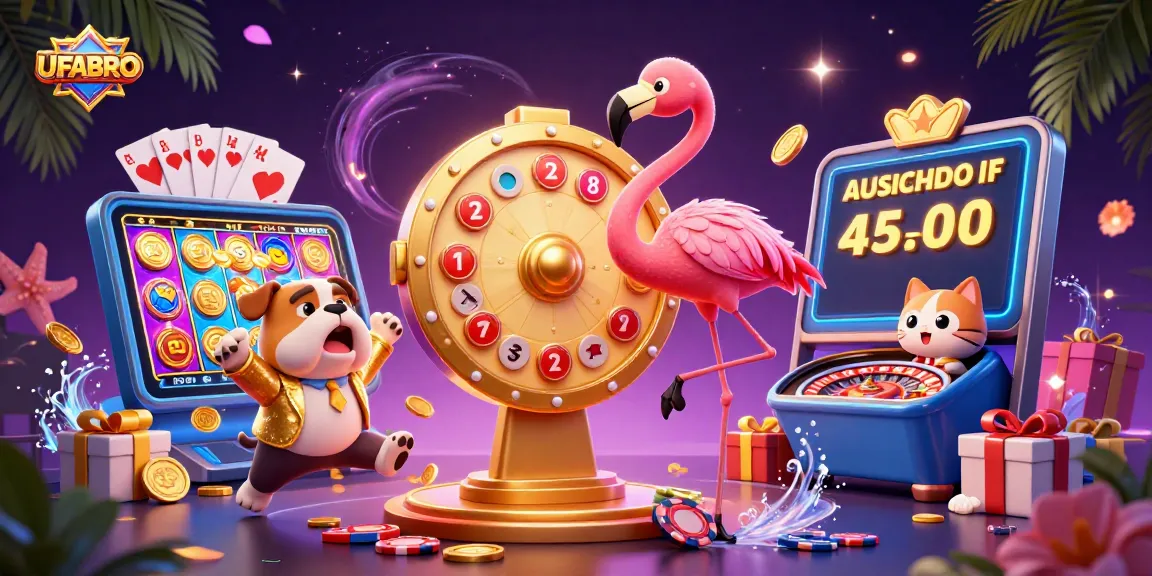 Join UFABRO for an exciting gaming experience with vibrant characters and thrilling casino elements.