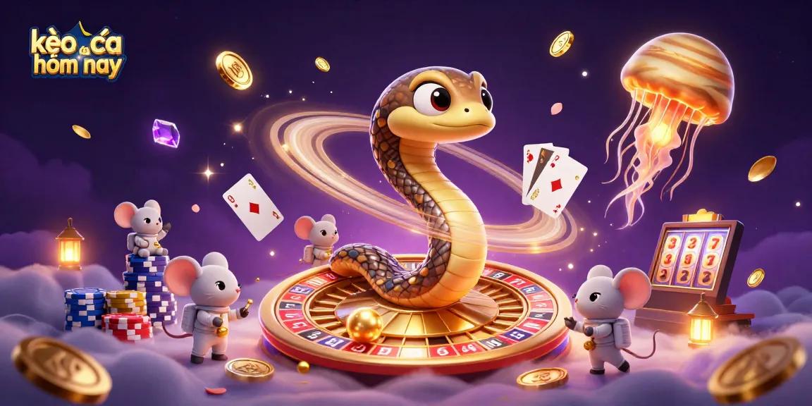 Experience thrilling bets and odds with kèo nhà cái hôm nay in a dynamic 3D casino illustration.