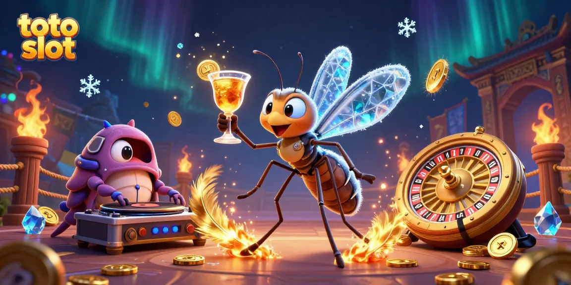 Toto slot game features an animated frozen mosquito mascot, trilobite DJ, and ammonite roulette wheel.