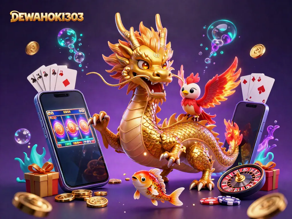 Memenangkan jackpot dengan DEWAHOKI303 di tengah kegembiraan permainan kasino digital yang penuh warna.