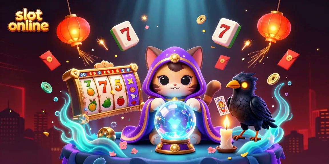 Experience thrilling slot online games amid vibrant casino elements and mystical characters.