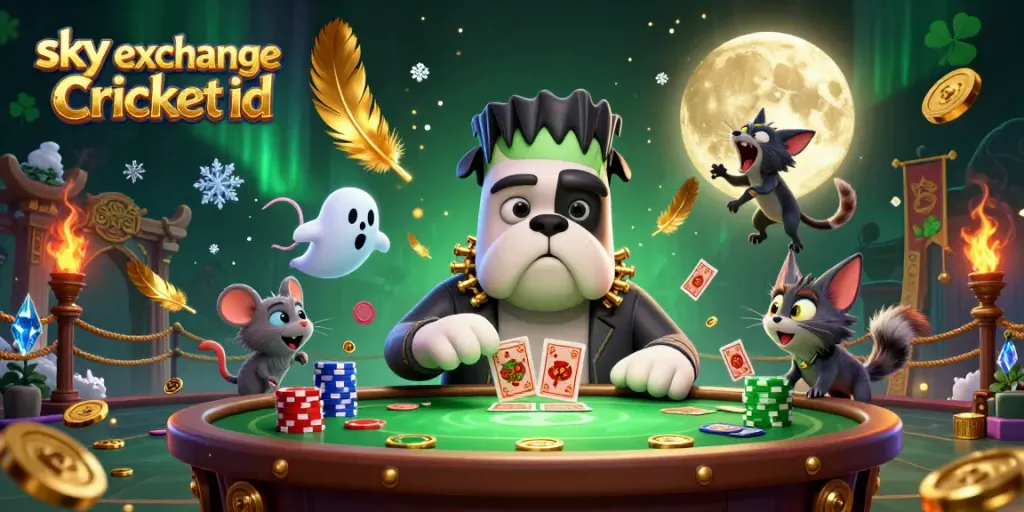 Engage with sky exchange Cricket id while enjoying a vibrant casino scene filled with monster characters.