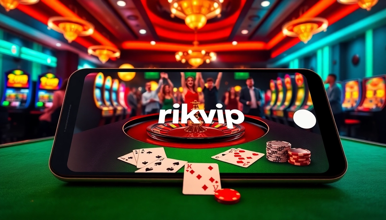 Engaging players enjoy the rikvip gaming experience at a luxurious casino table.