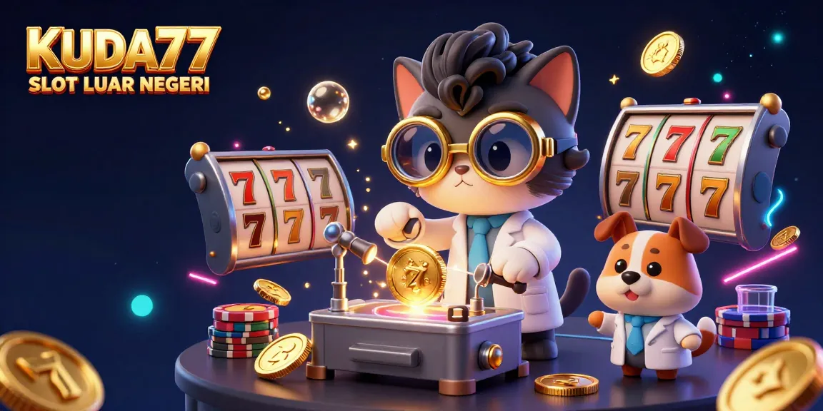 Gambar menarik dari KUDA77 SLOT LUAR NEGERI menggambarkan petualangan permainan slot dengan detail 3D yang menawan.