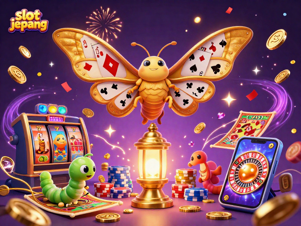 Experience exciting gameplay at slot jepang with vibrant symbols, golden coins, and spinning reels.