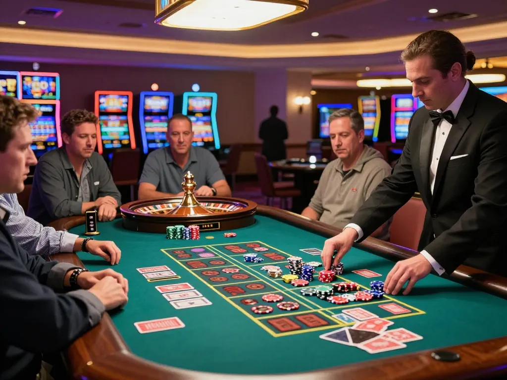 Experience the excitement of roulette at HM88 casino with players actively betting, vibrant atmosphere, and classic gaming