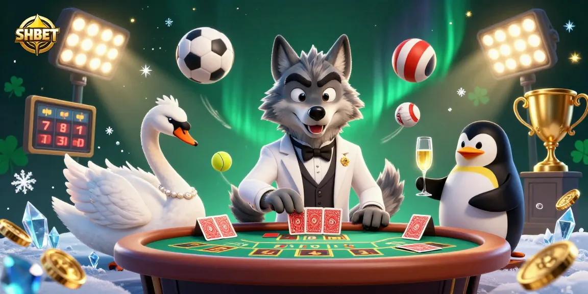 Experience the excitement of SHBET with a dynamic 3D casino scene featuring engaging characters and vibrant elements.