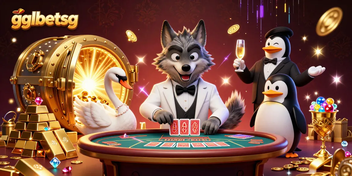 Join the excitement of esports betting with gglbetsg as our cartoon characters engage in games at a lavish casino.