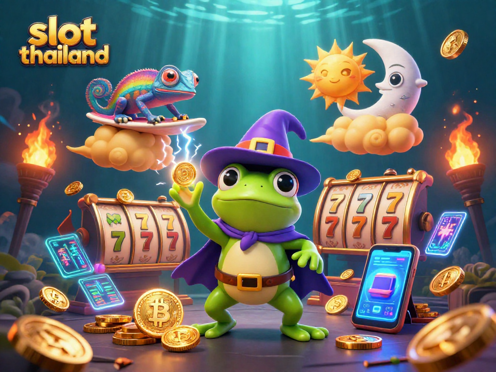 Spin slot reels in an enchanting storm of golden coins with vibrant characters and effects in slot thailand.