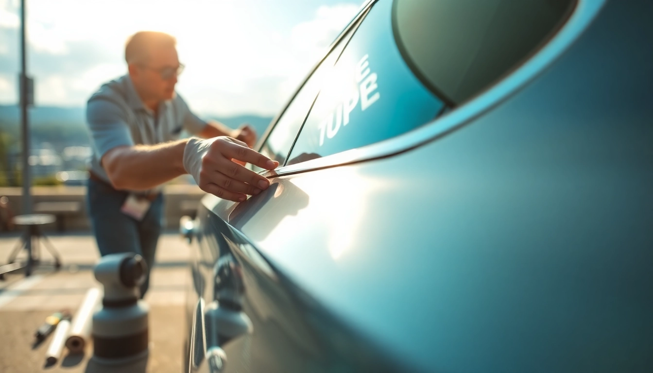Installing quality PPF Chattanooga on a modern car by a skilled technician.