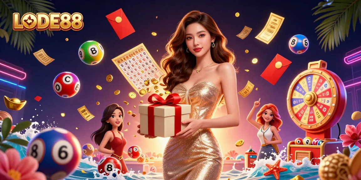Play and win at LODE88 with an inviting casino scene full of vibrant colors and festive elements.