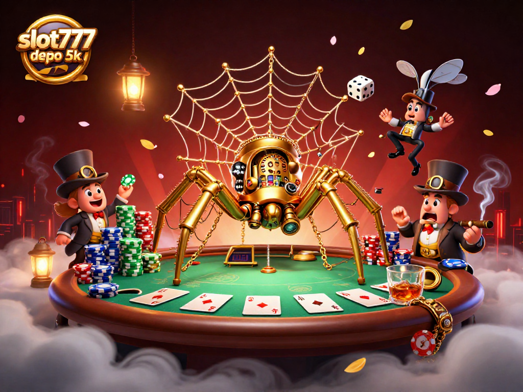 Engage in thrilling gameplay at slot777 depo 5k with steampunk-themed casino elements.
