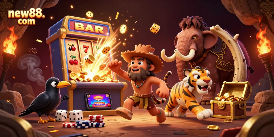 Win big with new88. com's dynamic 3D casino scene featuring ancient characters and jackpot excitement.