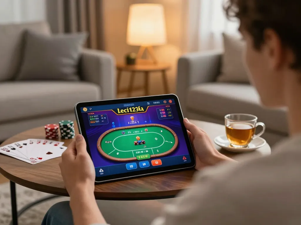 Engaging gameplay on leci123a showcased in a cozy home environment.