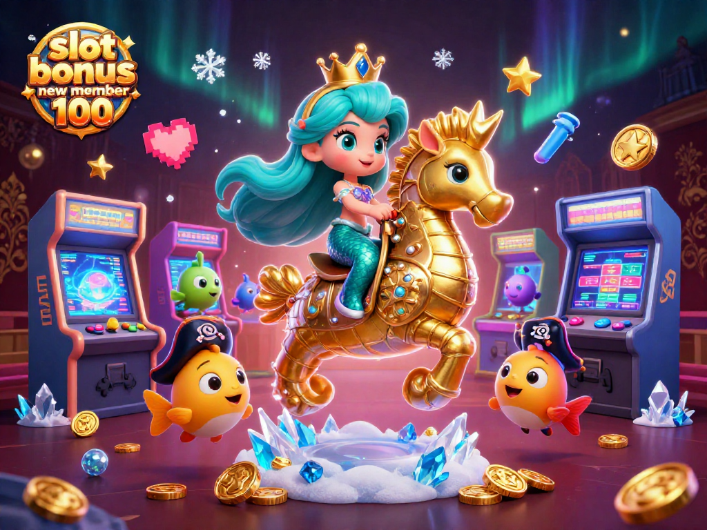 Engaging illustration of slot bonus new member 100, featuring adventurous characters and vibrant gaming elements