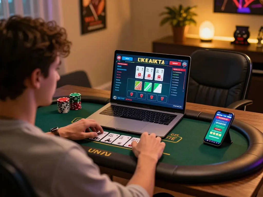Player enjoying situs gacor blackjack online with immersive experience and strategic gameplay.