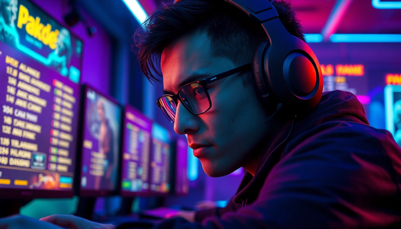 Permainan PAKDE4D game yang seru saat pengguna bermain di ruang game yang menerangi malam.